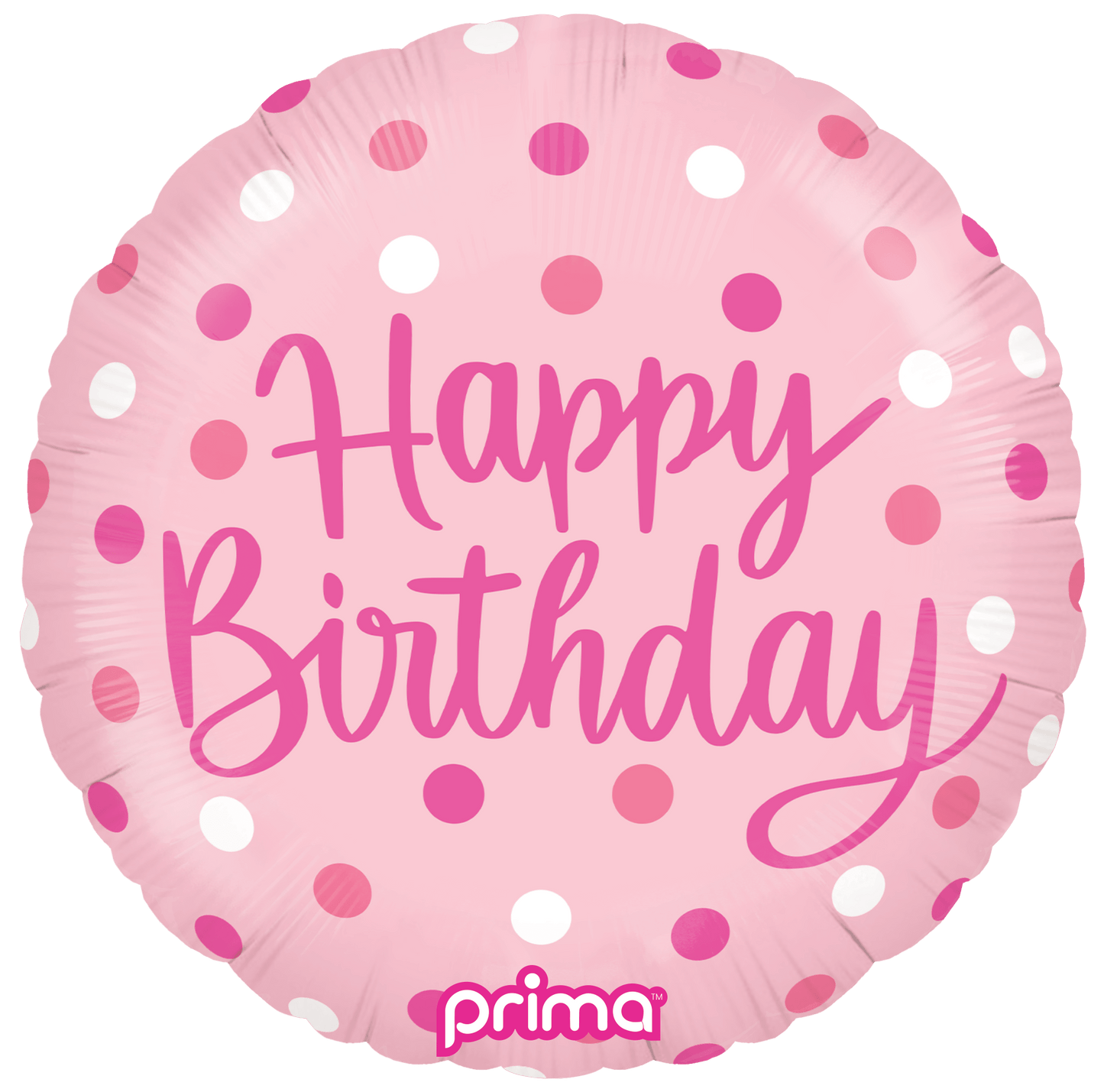 18” Round Birthday Pink Dots