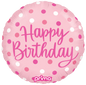 18” Round Birthday Pink Dots