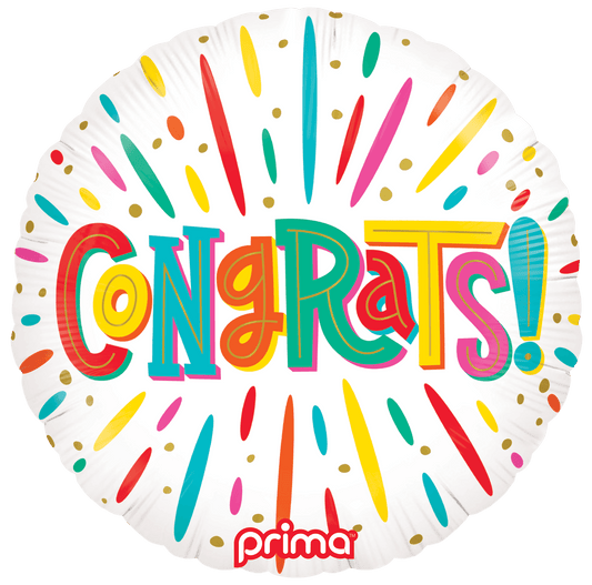 18" Round Colorful Congrats