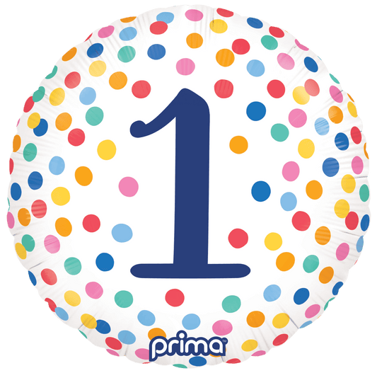 18" Round Happy Birthday Confetti Numbers 1 - 5
