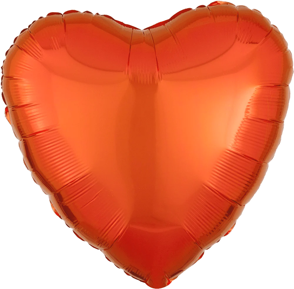 18" Solid Hearts - Orange (100ct)