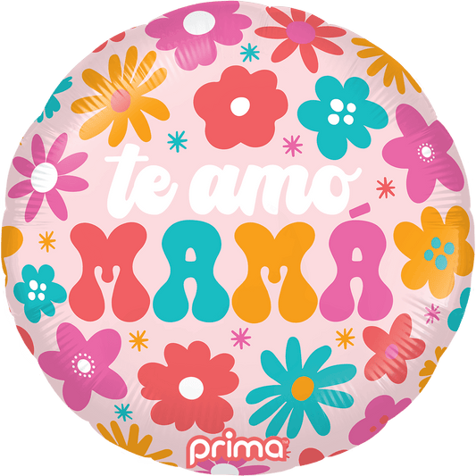 18" Te Amo Mama Retro Flowers