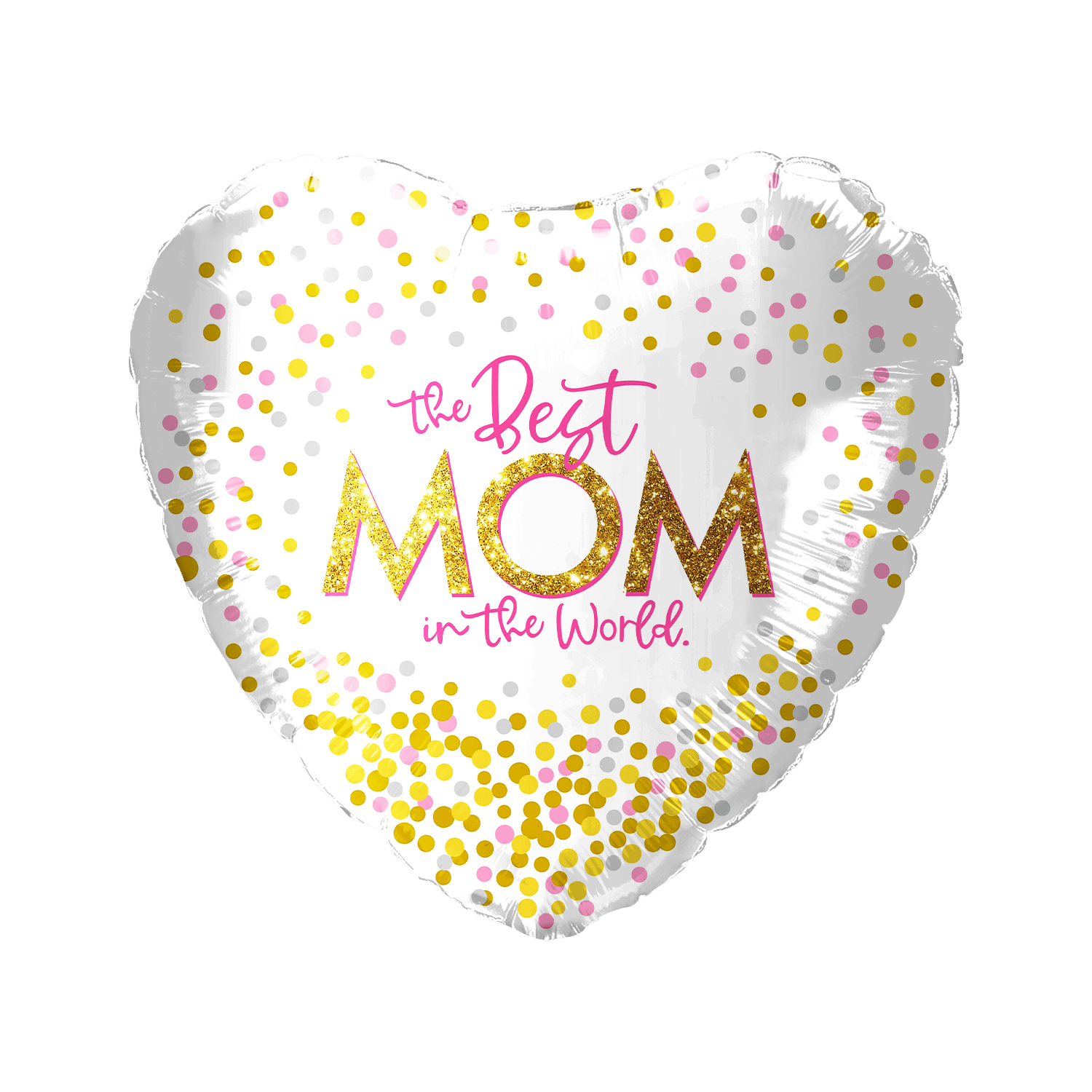 18" The Best Mom in the World Confetti Heart - 50ct- Party America