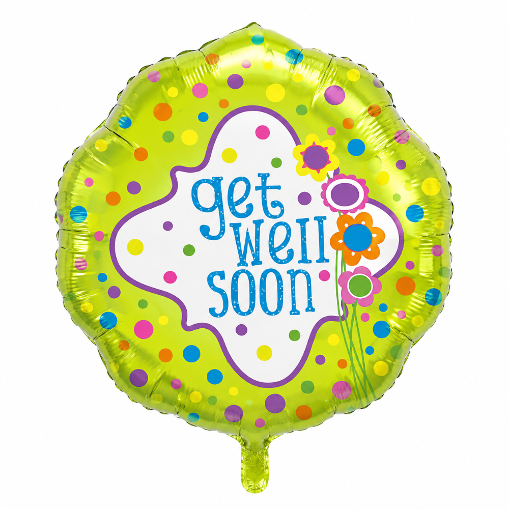 18" Get Well Soon Floral - Betallic