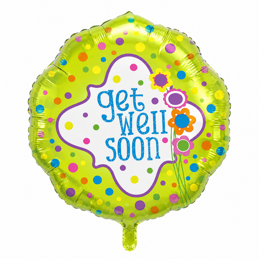 18" Get Well Soon Floral - Betallic