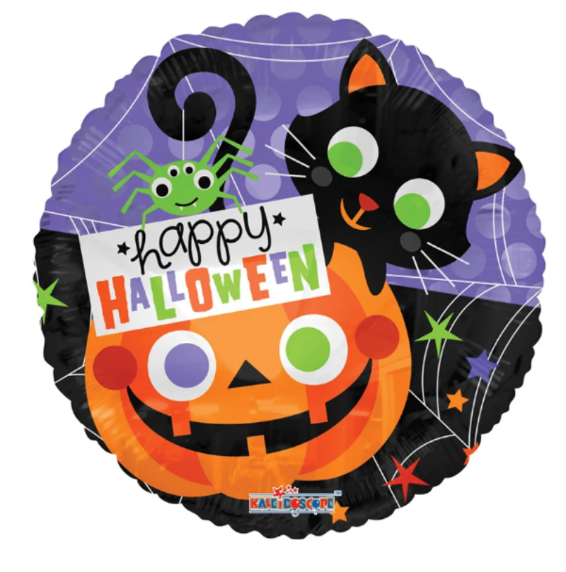 18" Halloween Cat & Pumpkin - Conver USA
