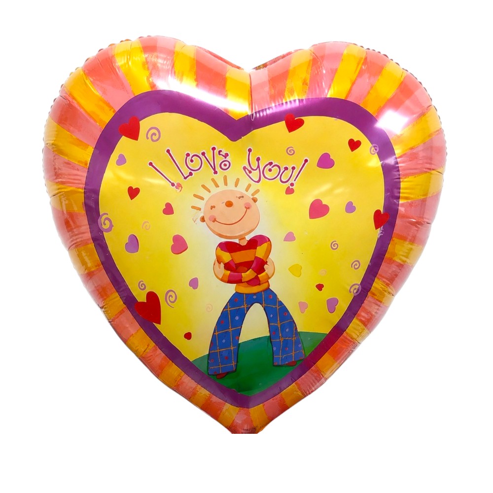 18" I Love You Cartoon Boy - Betallic