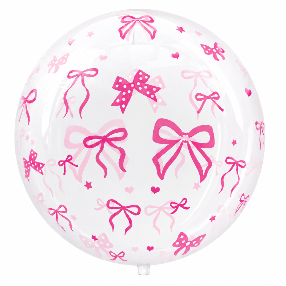 18" Clear Bobo - Bow Print