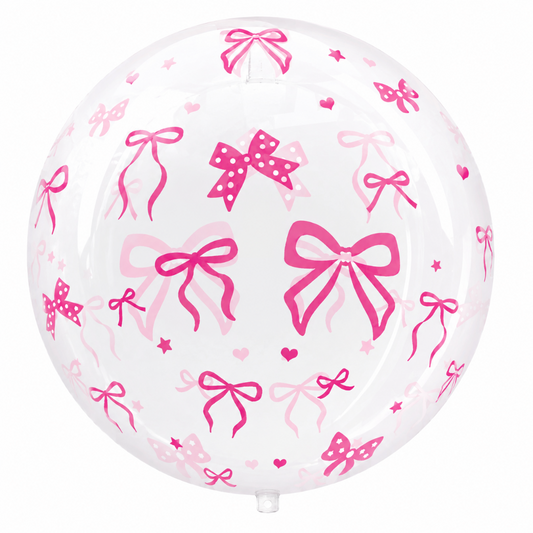 18" Clear Bobo - Ribbon & Bow Print