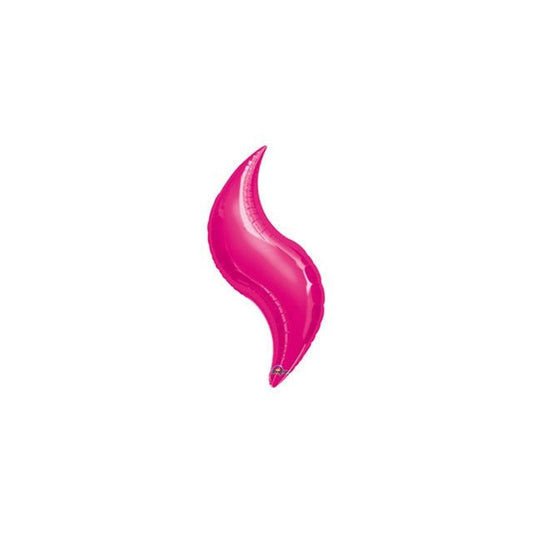 19" FUCHSIA CURVE Foil Balloon - Package of 5 Air Fill ONLY - Valved