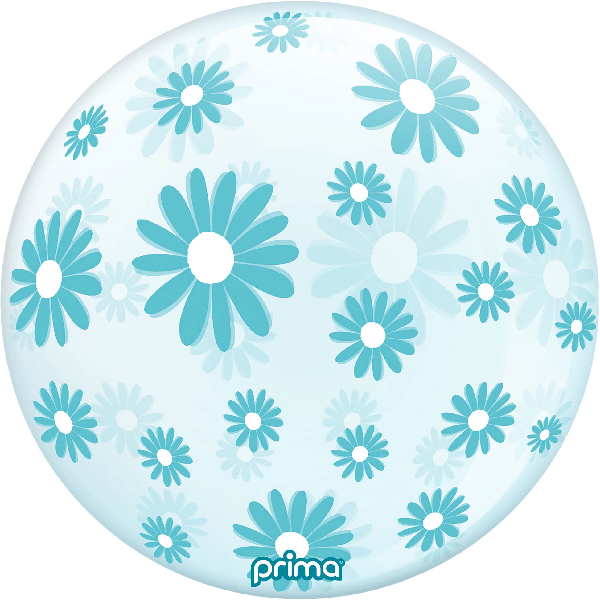 20" Blue Daisies Sphere