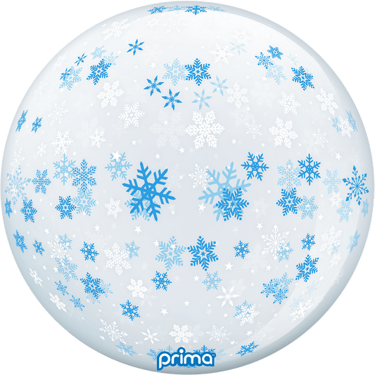 20" Blue & White Snowflakes Sphere