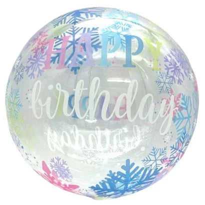 20" Clear Bobo - Birthday Snowflakes