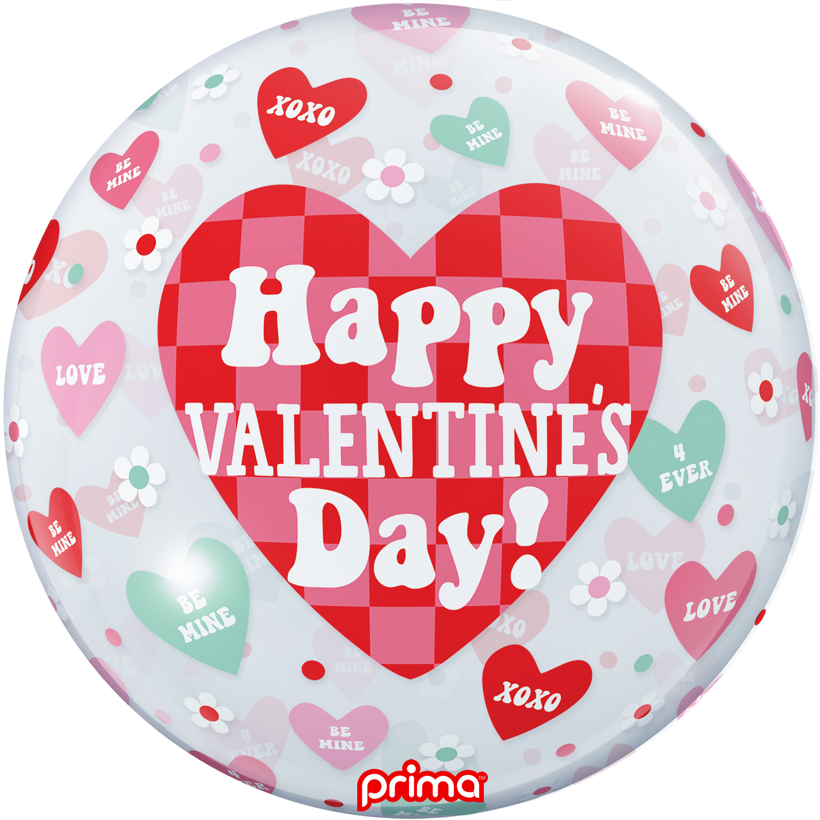 20" Happy Valentine's Day Checker Heart Sphere