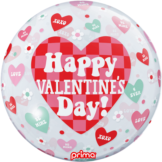 20" Happy Valentine's Day Checker Heart Sphere