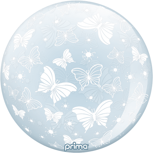20" White Butterflies Sphere