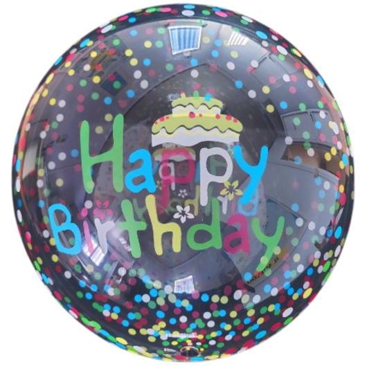 21" Clear Bobo - Cake and Dots - PPD