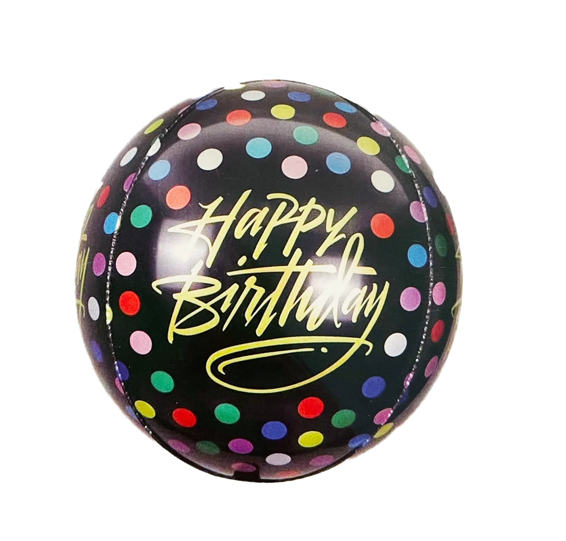 22" Black with Colorful Dots