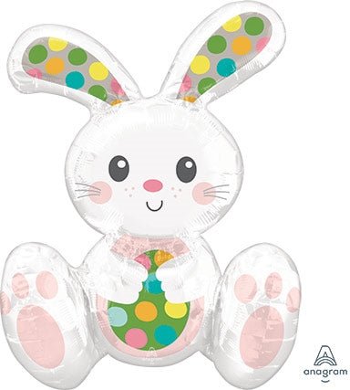 22" Sitting BUNNY - Multi Balloon (PKG)