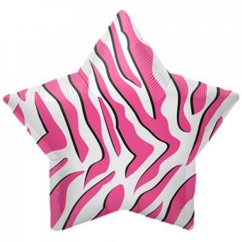 22" Star - Pink Zebra Stripe