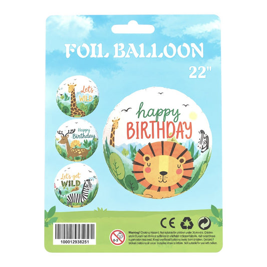 22" 3D Sphere - Happy Birthday Jungle Animals