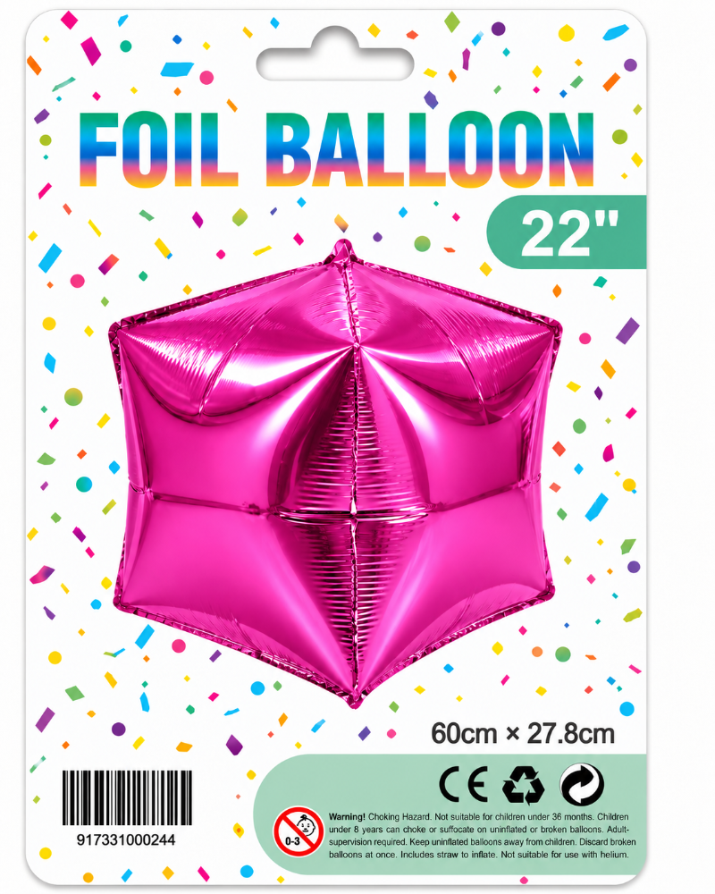 22" 3D Cube Foil Balloon