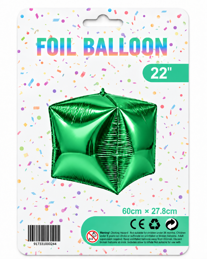 22" 3D Cube Foil Balloon