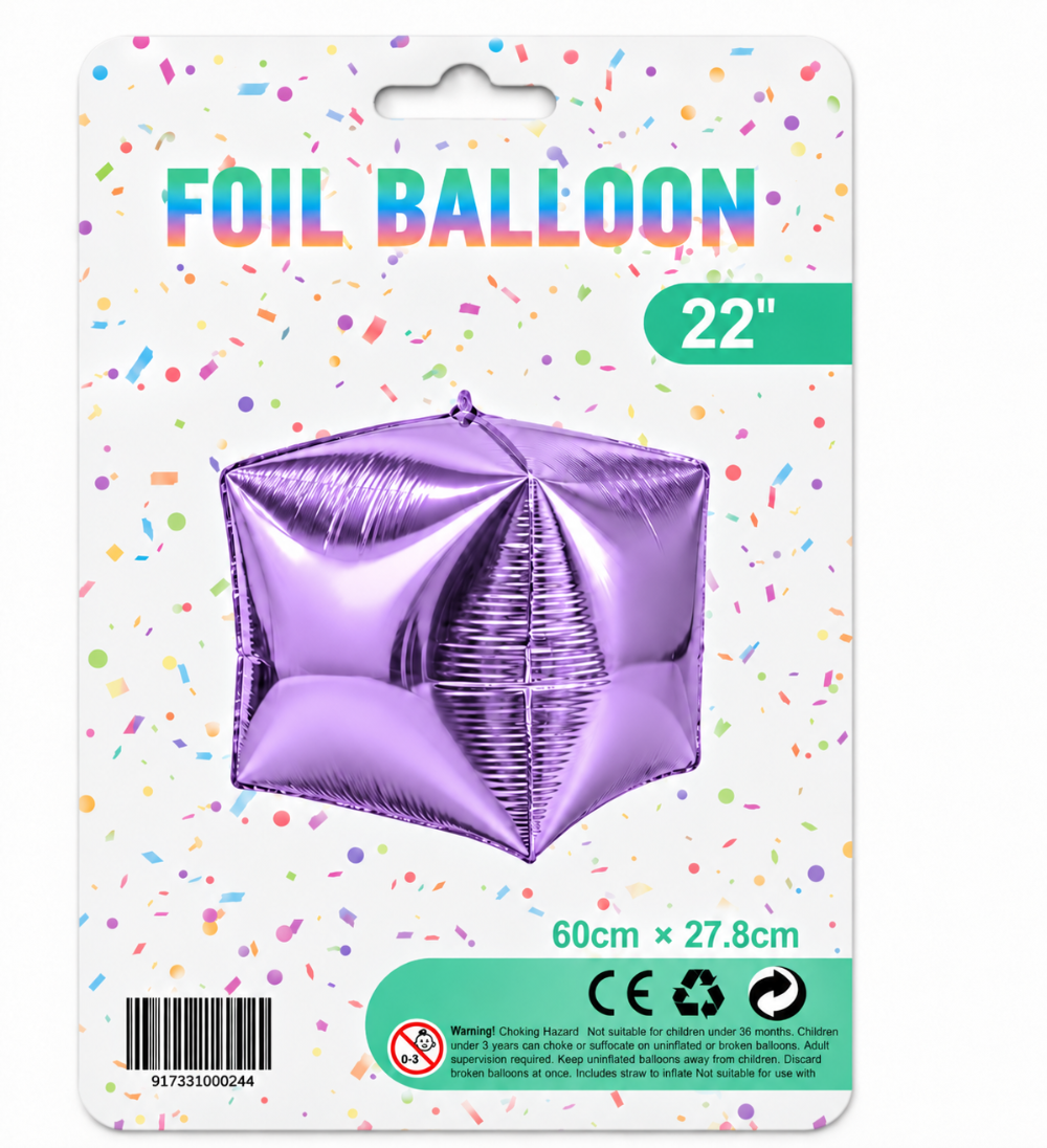 22" 3D Cube Foil Balloon