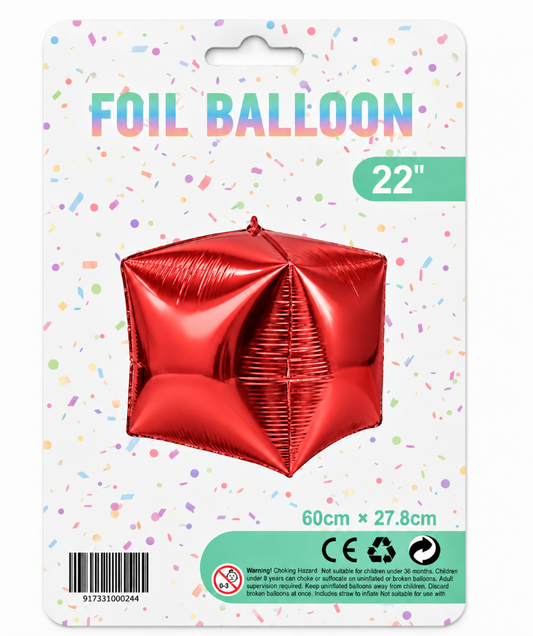 22" 3D Cube Foil Balloon