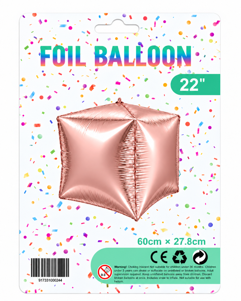 22" 3D Cube Foil Balloon