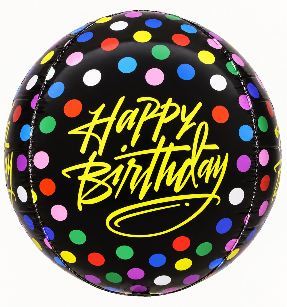 22" Negro con Puntos de Colores