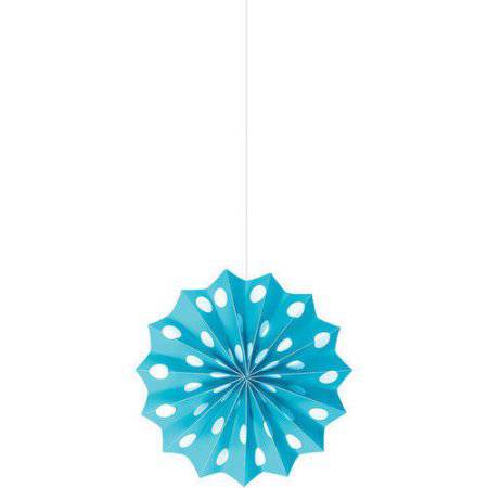 8" Blue Paper Fans, 5 Count - Amscan