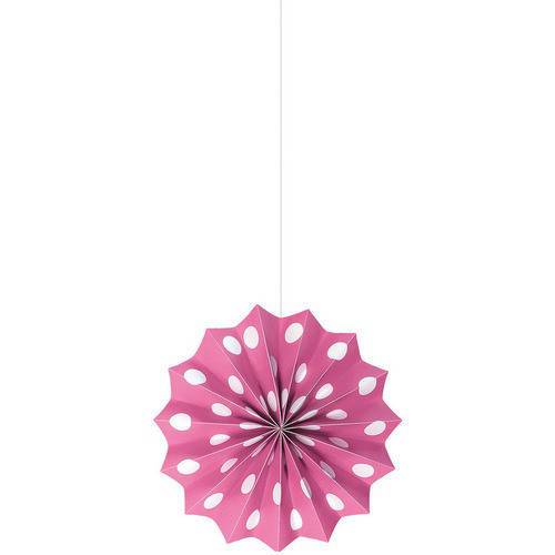 8" Baby Pink Paper Fans, 5 Count - Amscan