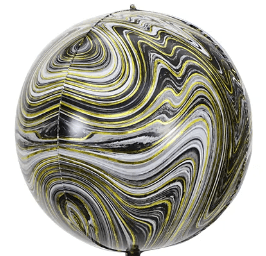 24" Gold & White Swirl Balloon