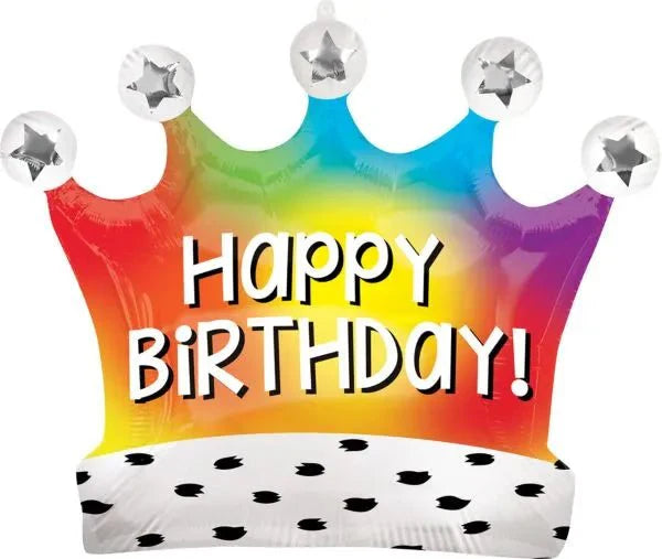 24" Happy Birthday Rainbow Crown