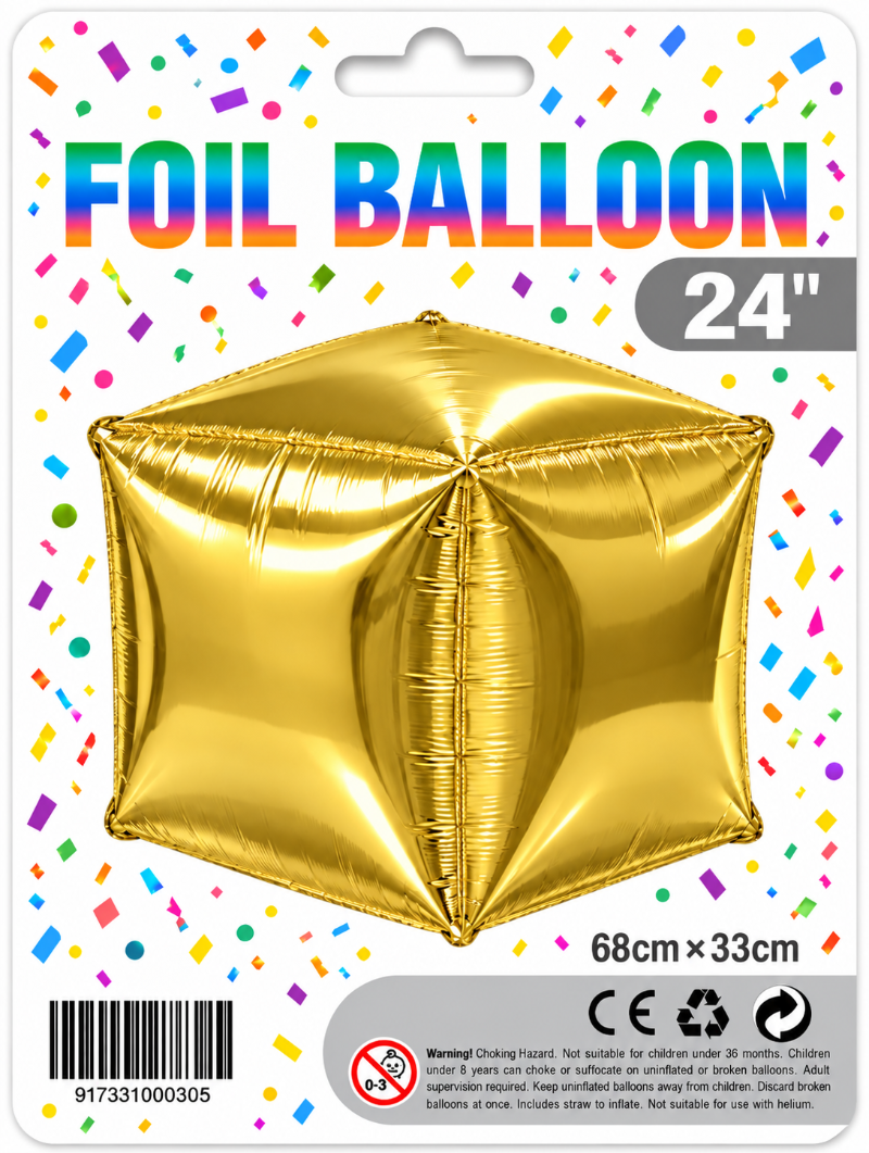 24" 3D Cube Foil Balloon