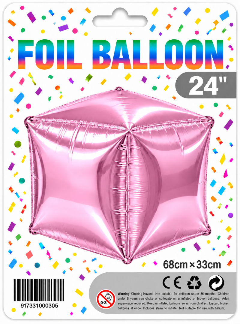 24" 3D Cube Foil Balloon