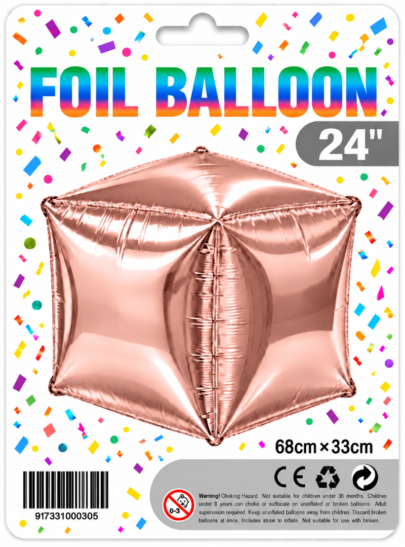 24" 3D Cube Foil Balloon