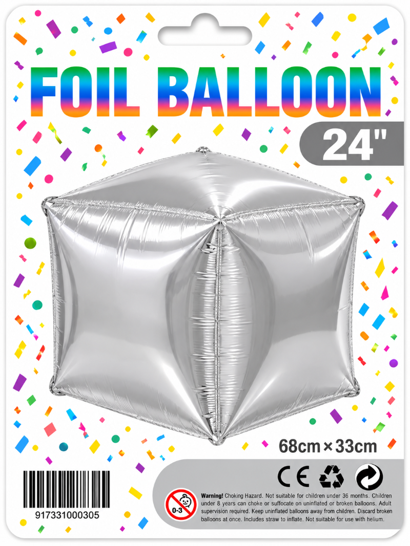 24" 3D Cube Foil Balloon