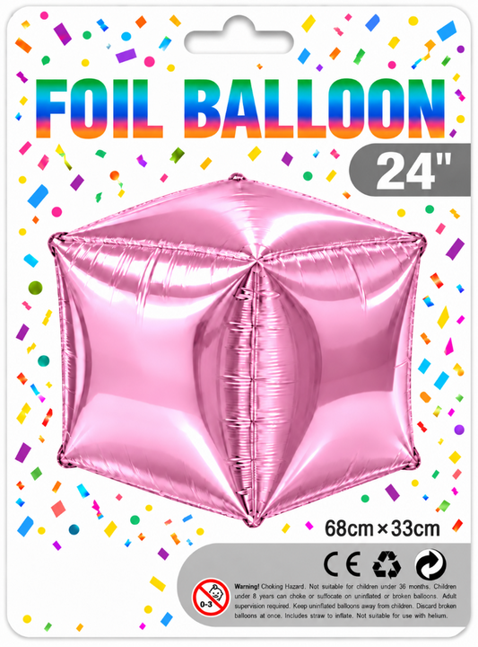 24" 3D Cube Foil Balloon