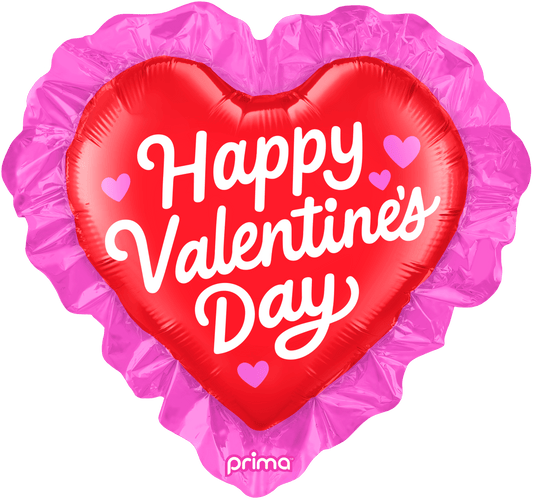 25" Happy Valentine's Day Ruffle Heart Shape