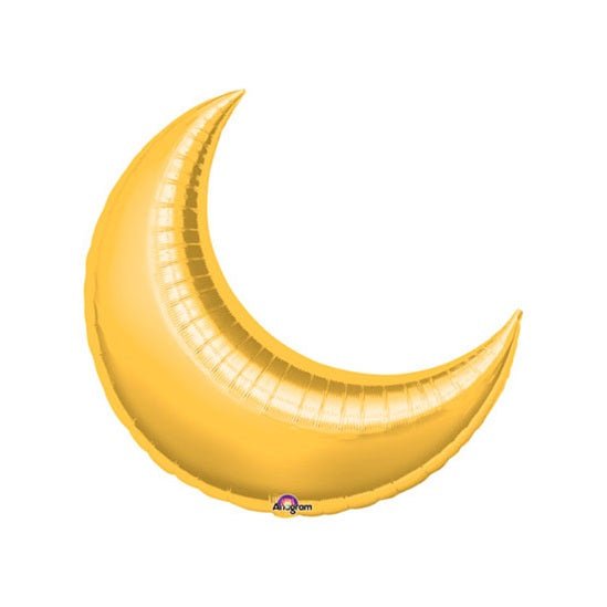 26" GOLD CRESCENT Foil Balloon - Package of 3 Helium or Air Fill - Valved