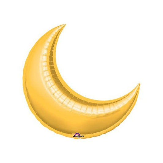 26" GOLD CRESCENT Foil Balloon - Package of 3 Helium or Air Fill - Valved