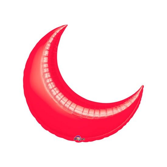 26" RED CRESCENT Foil Balloon - Package of 3 Helium or Air Fill - Valved