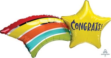 27" CONGRATS Shooting Star - SuperShape Foil Balloon (PKG)