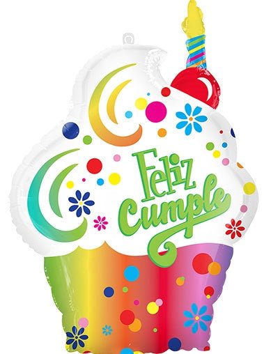 27" Feliz Cumpleanos Punto Cupcake