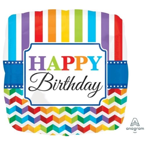 28" Birthday Bright Stripe & Chevron