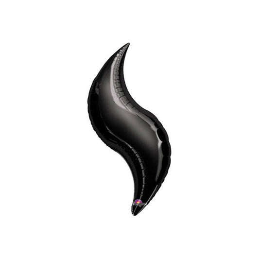 28" BLACK CURVE Foil Balloon - Package of 3 - Air Fill - Valved