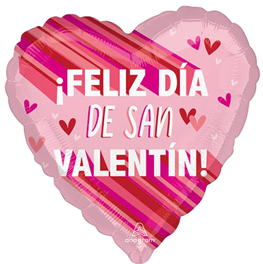 28" Feliz Dia De San Valentin Stripes