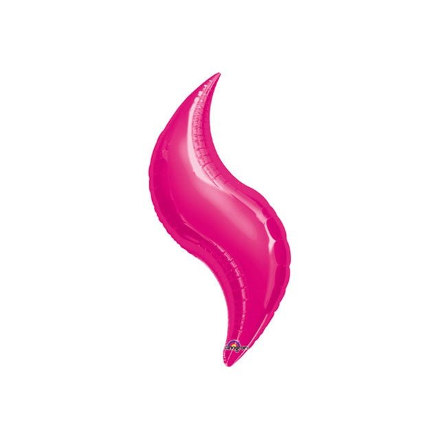 28" FUCHSIA CURVE Foil Balloon - Package of 3 Air Fill - Valved